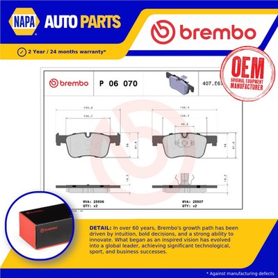 Brake Pads Set fits BMW 318 F30, F31 1.5 Front 15 to 19 B38B15A Brembo Quality