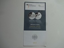 Broszura " 10 euro srebrna moneta okolicznościowa RFN 2015 " 1000 lat Lipska