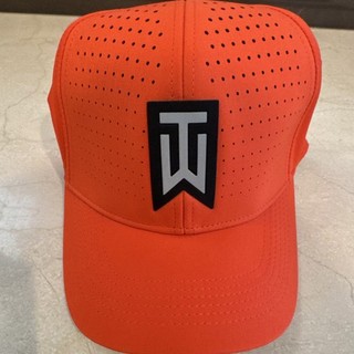 Nike Golf Tiger Woods TW Logo Golf Hat M/L Orange Black Perforated Solid
