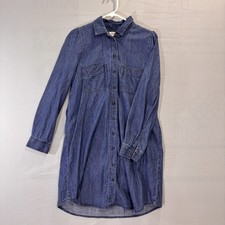 Madewell Womens Dress Blue Chambray Button Down Long Sleeve Collared Size Small
