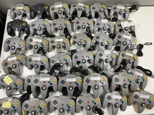 Lot of 40 Nintendo 64 Controllers N64 OEM Bulk Gray Black Parts Mostly Working
