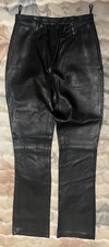PRADA WOMEN 0 2 XS MOTO PANTS BLACK SOFT LEATHER ITALY 40 BELT STRAP VERSION*