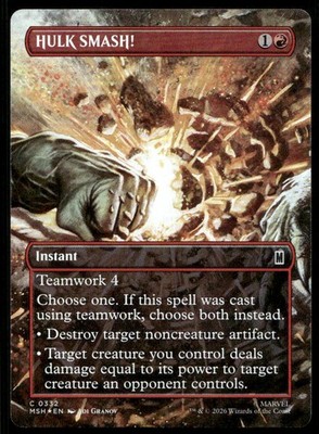 HULK SMASH! (BORDERLESS) 332 MARVEL SUPER HEROES MAGIC: THE GATHERING FOIL NM/M