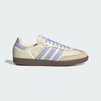 Adidas Samba OG Leather Shoes Cream White Violet JI2678 Women's Size 6.5 NEW