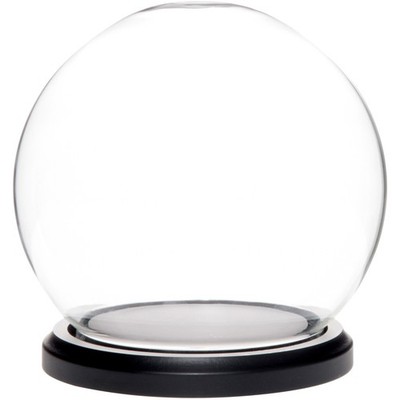 Plymor 5'' x 6'' Glass Display Dome Globe Cloche (Black MDF Wood Base)