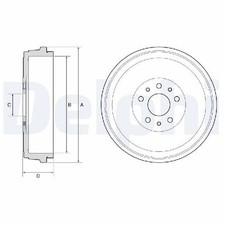 2x Delphi Bremstrommel hinten 568001 95512101 20969159