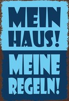 Holzschild 18X12 Cm Mein Haus Meine Regeln Dekoration Deko Geschenk Holz Schild
