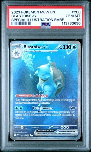 2023 POKEMON MEW EN-151 SPECIAL ILLUSTRATION RARE #200 BLASTOISE EX PSA 10