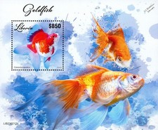 GOLDFISH Fish / Freshwater Fishes MNH 1v-Stamp Sheet #260 (2023 Liberia)