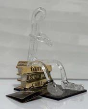 Vintage Creative Concepts Acrylic Stick Figure Sculpture Attorney w/Law Books