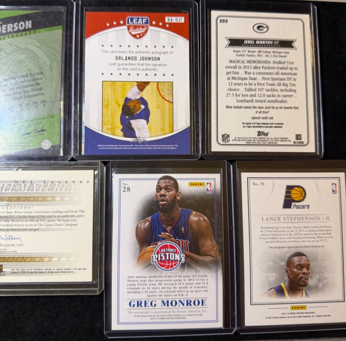 Football & Basketball Hit Lot (6 Cards) 5 Autographs /250 & Game Used Jersey Lot view 7