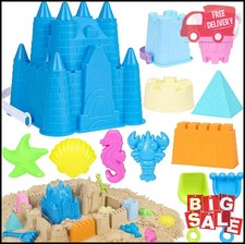 Beach Toys Sand Toys for Kids, Sand Castle Toys with Castle Bucket, Sand Molds,