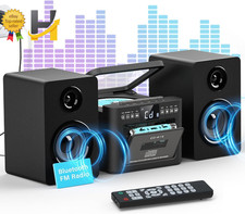 40W Home Stereo System Bluetooth CD Cassette Player Combo Boombox Radio