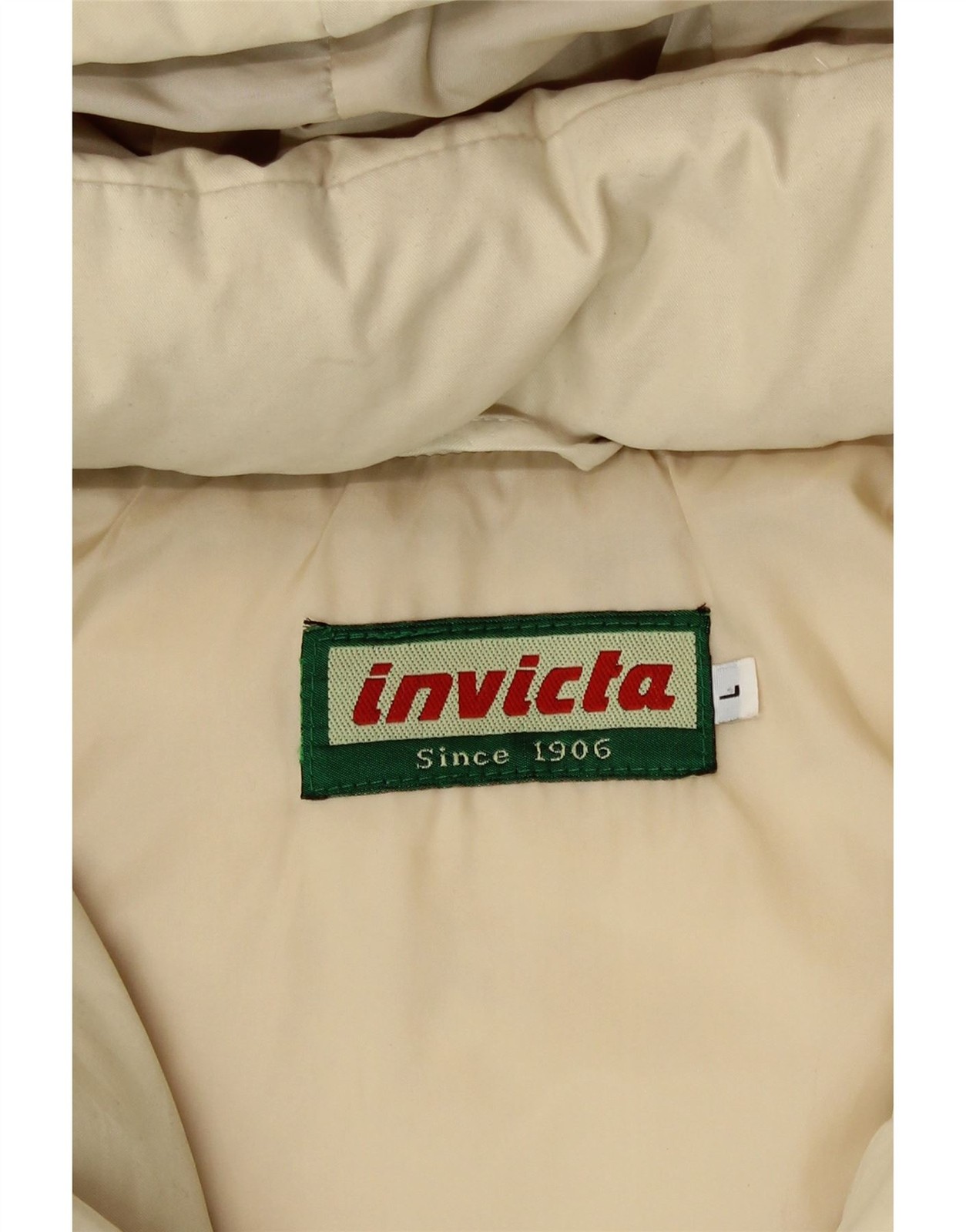INVICTA Womens Hooded Padded Jacket UK 16 Large Beige Polyester BI06 image 4