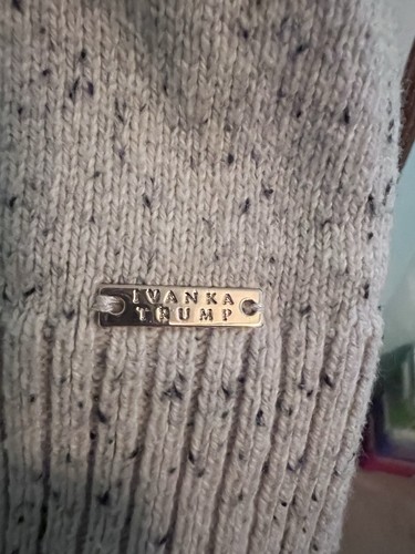 Women’s Ivanka Trump Cowlneck Sweater Cream With Black/Gray Flecks Large - Picture 4 of 8