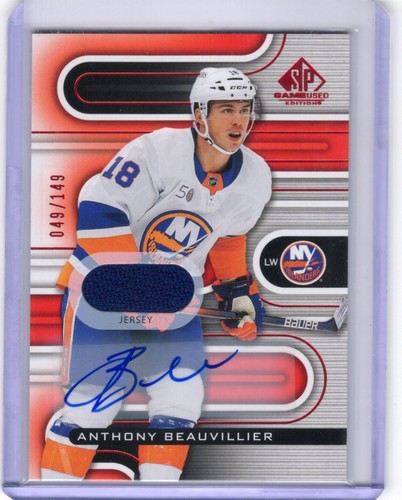 22-23 SP GAME USED JERSEY AUTO ANTHONY BEAUVILLIER 49/149