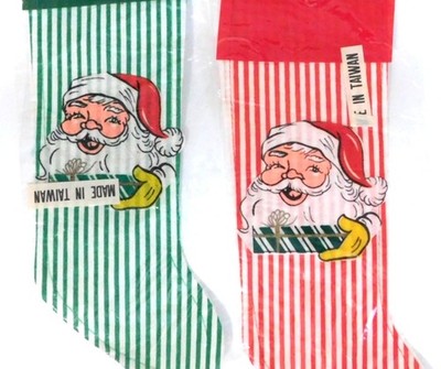 Vintage Felt Christmas Stockings MCM ~ Kitschy Christmas Décor NOS