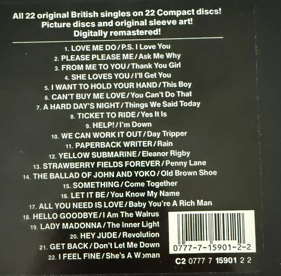 The Beatles CD Singles Collection 22-CD 1992 Box Set C2 0777 7 15901 2 2 - Bild 3 von 3