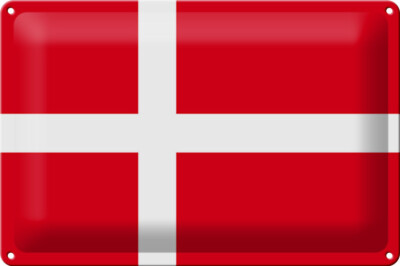 Blechschild Flagge Dänemark 30x20 cm Flag of Denmark Deko Schild tin sign