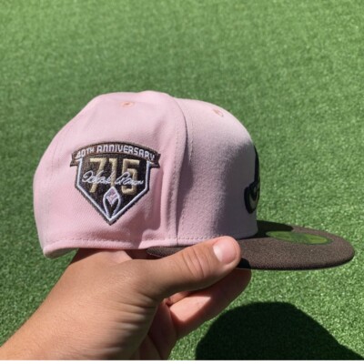 Atlanta Braves Pink/Brown Hank Aaron 715 59Fifty Fitted Hat Pink