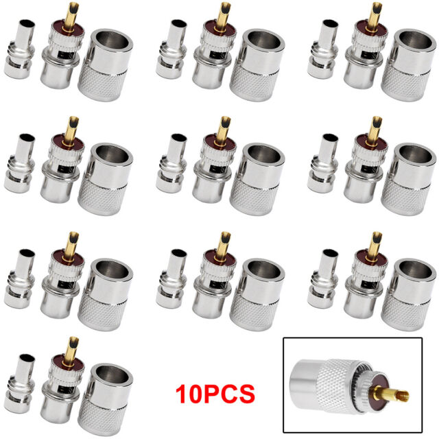 NEW 10 Pack PL259 Solder Connector Plug With Reducer for RG8X Coaxial Coax Cable