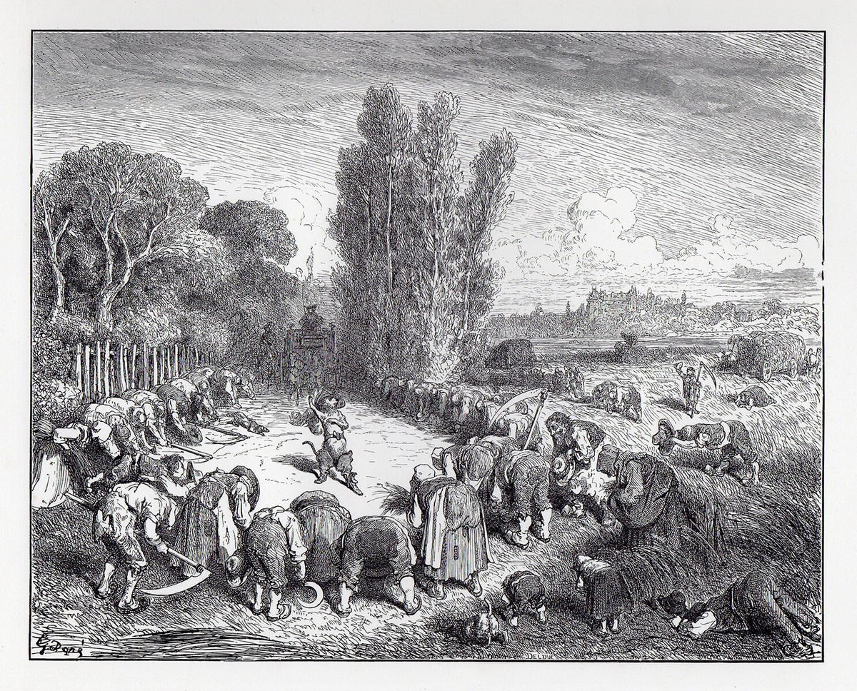 Detailed 1800s GUSTVE DORE SIGNED Fairytale Woodcut 