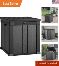 51-Gallon Weather-Resistant Deck Box - Stylish Outdoor Storage Solution in Black