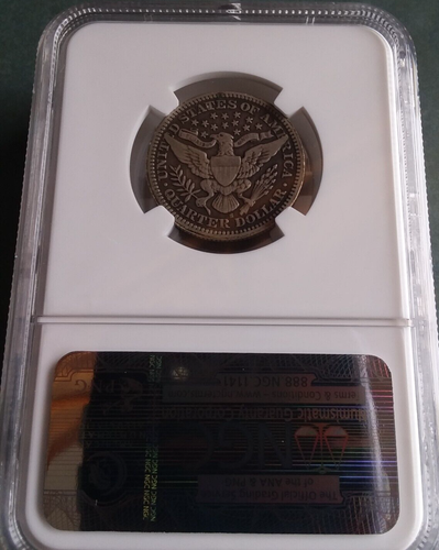 1911-S Barber Quarter, NGC VF-20 - Picture 2 of 4