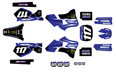 YAMAHA FACTORY TEAM GRAPHICS KIT DECAL YZ125 YZ250 1996 1997 1998