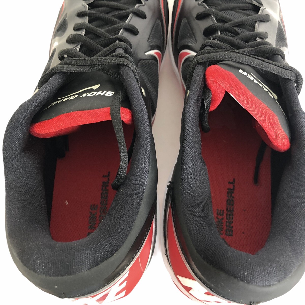 Nike Shox Gamer Mens Baseball Spikes Black Red 467984-061  display picture 1