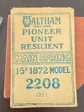 VINTAGE GENUINE WALTHAM MAINSPRING, 16 SIZE, MODEL 1872, FOR 2208