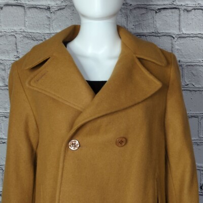 Herman Key Mid Length Brown Wool Blend Coat, Small/Medium, NWT