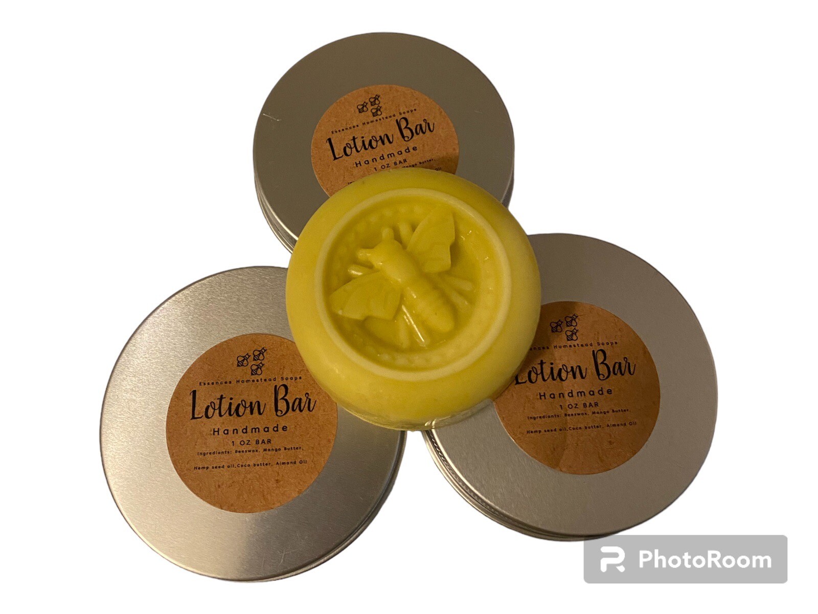 Solid Lotion Bar w/ Beeswax Cocoa & Mango Butter, Hemp Oil Natural Hard