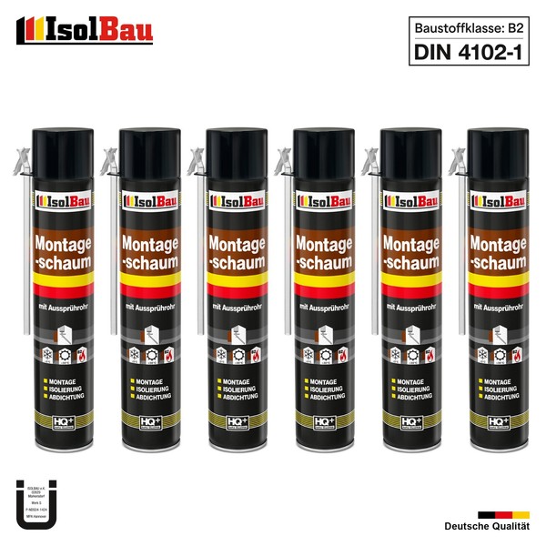 Bauschaum Montageschaum Mit AussprüHrohr 6 X 750 Ml Pu Schaum Fenster Schaum-image