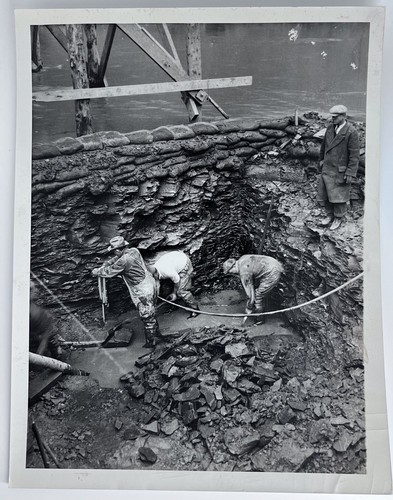 1933  Original Press Photo Rare Construction Of Brooklyn Bridge