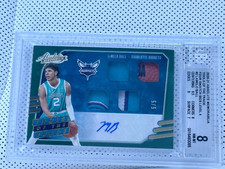 2020 Absolute Memorabilia Tools of the Trade LAMELO BALL 4-Patch Auto 5/5 BGS 8