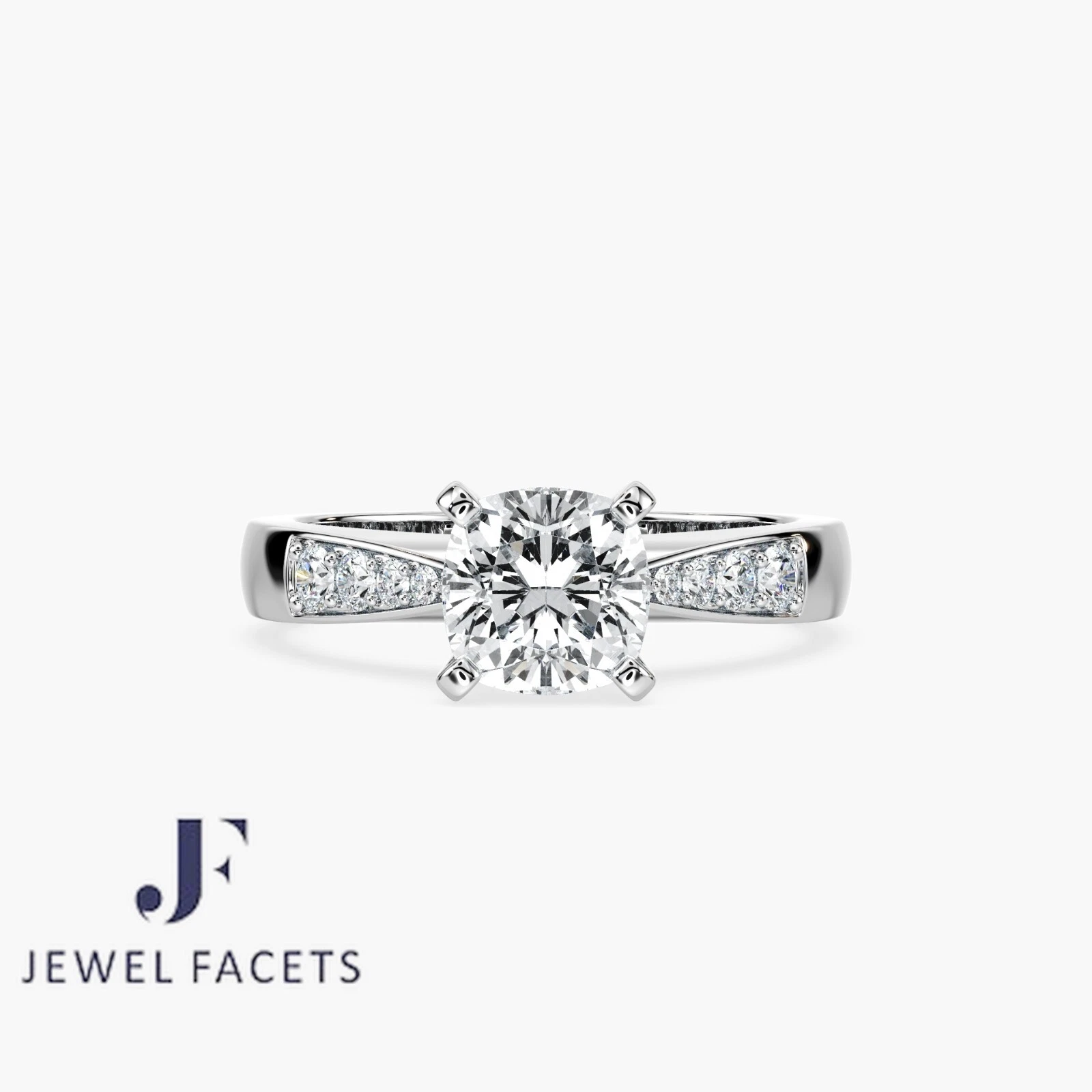 1.69 Ct F VS Square Cushion Diamond Engagement Ring IGI Certified Lab Grown 14k Gold image-1