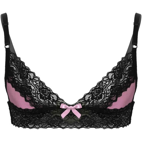 UK Men Crossdress Lingerie Sissy Sheer Lace Training Bra Bralette Tank Vest Tops - Picture 12 of 126