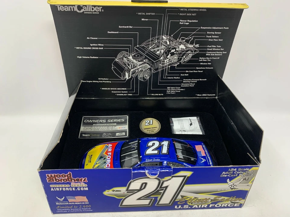 Propietario del equipo calibre Nascar #21 Elliott Sadler Fuerza Aérea de los Estados Unidos Ford 124 diecast Foto 3 de 4