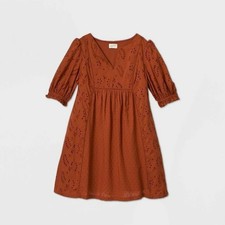 Women's Balloon Elbow Sleeve Eyelet 