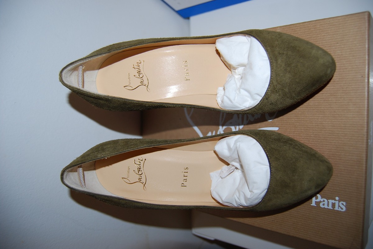 NIB Christian Louboutin New Declic Suede Platform Pumps 120mm Size 