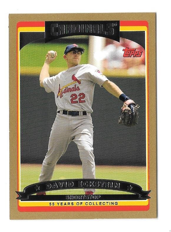 2006 TOPPS MLB BASEBALL #228 DAVID ECKSTEIN 46/2006 GOLD PARALLEL,CARDINALS