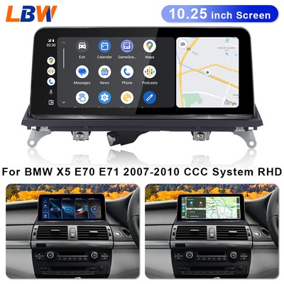 Car Linux Screen 10.25'' Wifi Carplay For BMW X5 E70 E71 2007-10 CCC System RHD