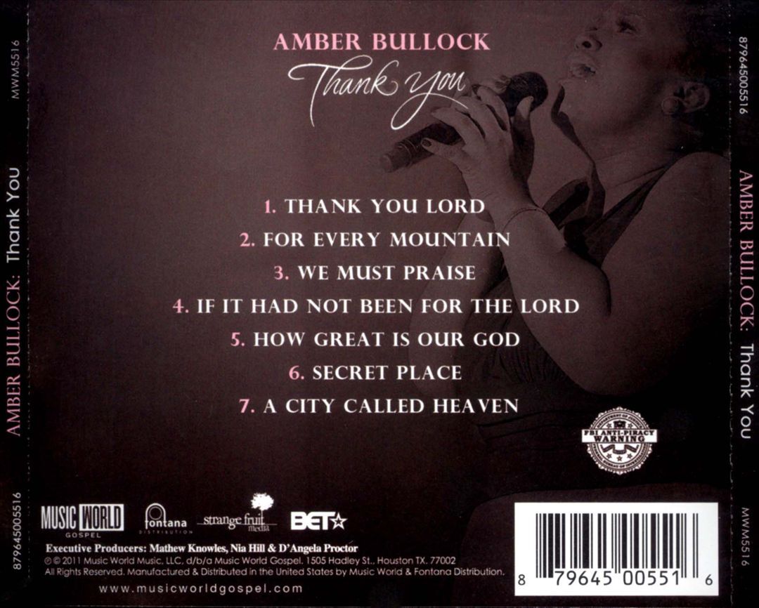 AMBER BULLOCK THANK YOU NEW CD