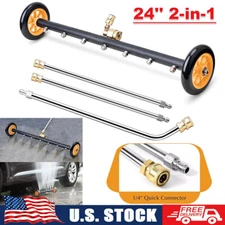 24" Pressure Washer Water Broom Undercarriage Cleaner Driveway Surface Cleaner