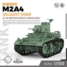 SSMODEL SS100503 1/100 15mm WarGaming Military Model Kit US M2A4 Light Tank