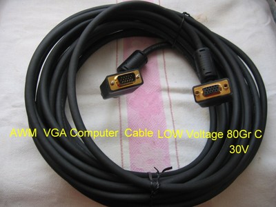 VGA Computer Cable  Low voltage   80 Grad 30 Volt -10m -  Neu