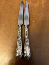 Boulenger Dinner Knife 7.5" Set Silver Floral Handle Design Stainless France