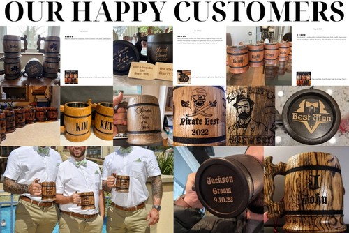 GROOMSMEN GIFTS Personalized Wooden Beer Mug Best Man Gift Ideas Stein Tankard - Picture 10 of 10