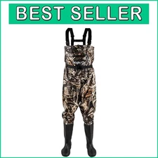 Lightweight Waterproof Fishing & Hunting Waders with Comfortable Fit, Size 6-14